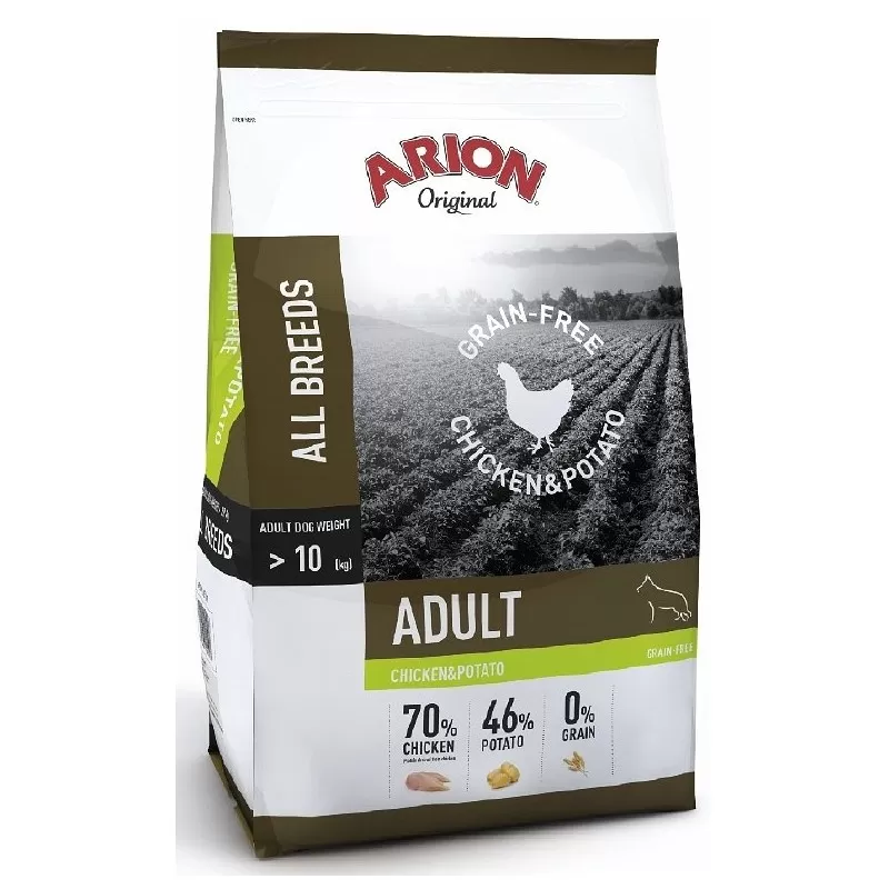 Arion Original Adult All Breeds Grain Free – пиле и картофи, 12 кг – суха храна за кучета от всички породи