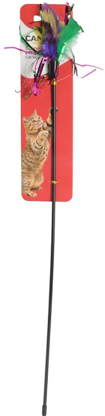 Играчка  въдица с пера за котка 52см.