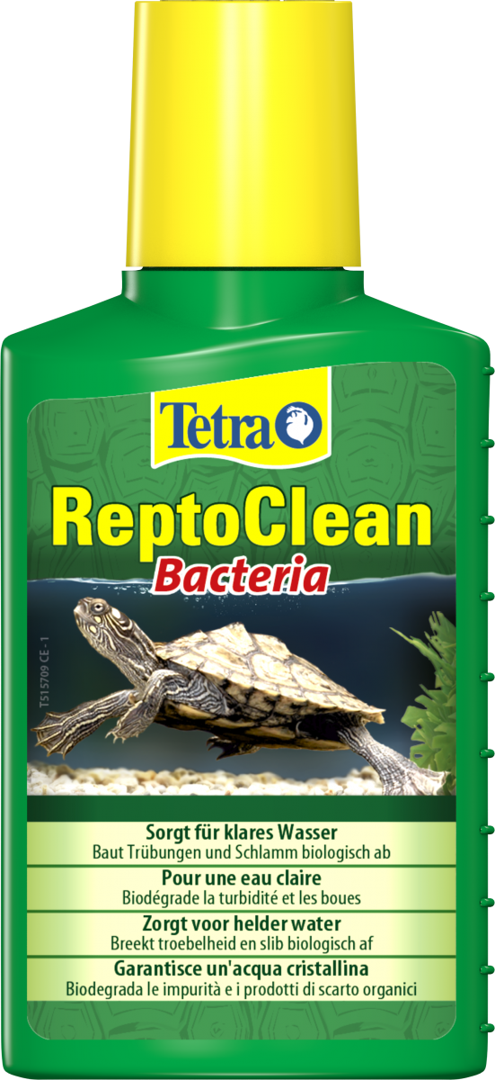 Tetra ReptoClean  съдържа силно активни бактериални спори, които разграждат  храна и мъртъв растителен материал, както и предотвратяват натрупването на утайки. 100 ml