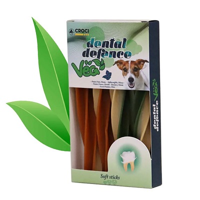 Croci Twirl Dental Defence – вегетариански дентални лакомства за кучета, 75 гр