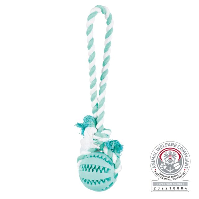Denta Fun Playing Rope with Ball – въже с топка за кучета, ø 7/24 cm