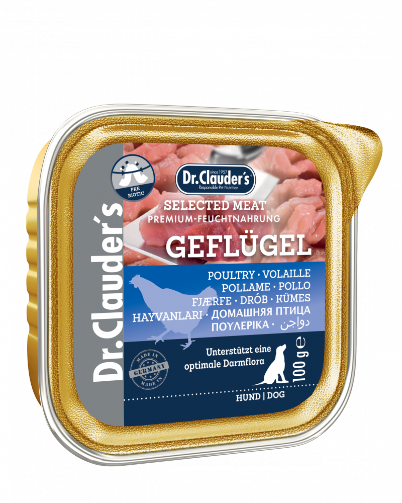 Dr.Clauder's Selected Meat Geflügel – консервирана храна за кучета с птиче месо, 100 гр