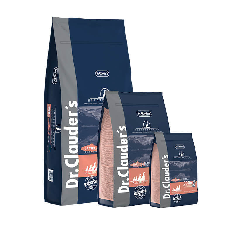 Dr.Clauder's Hyposensitive Lachs & Kartoffel – хипоалергенна суха храна за кучета с чувствителна храносмилателна система, 350 гр / 3,5 кг / 11,5 кг