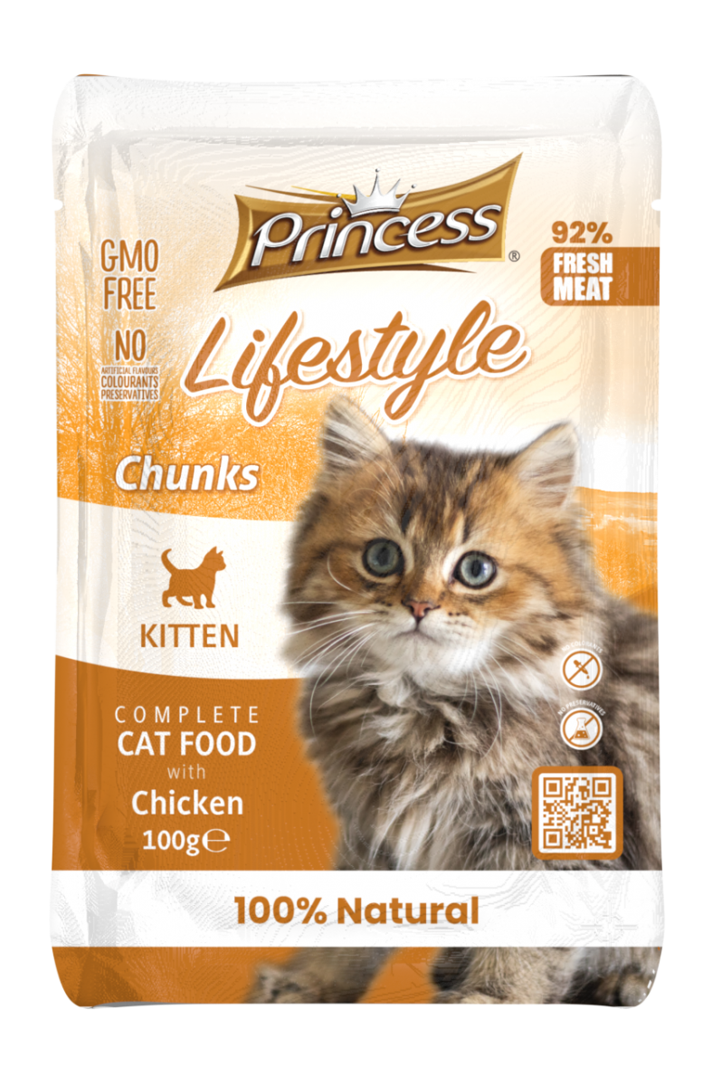 Princess Lifestyle Kitten Chunks Chicken – мокра храна с пиле за котенца 100 гр