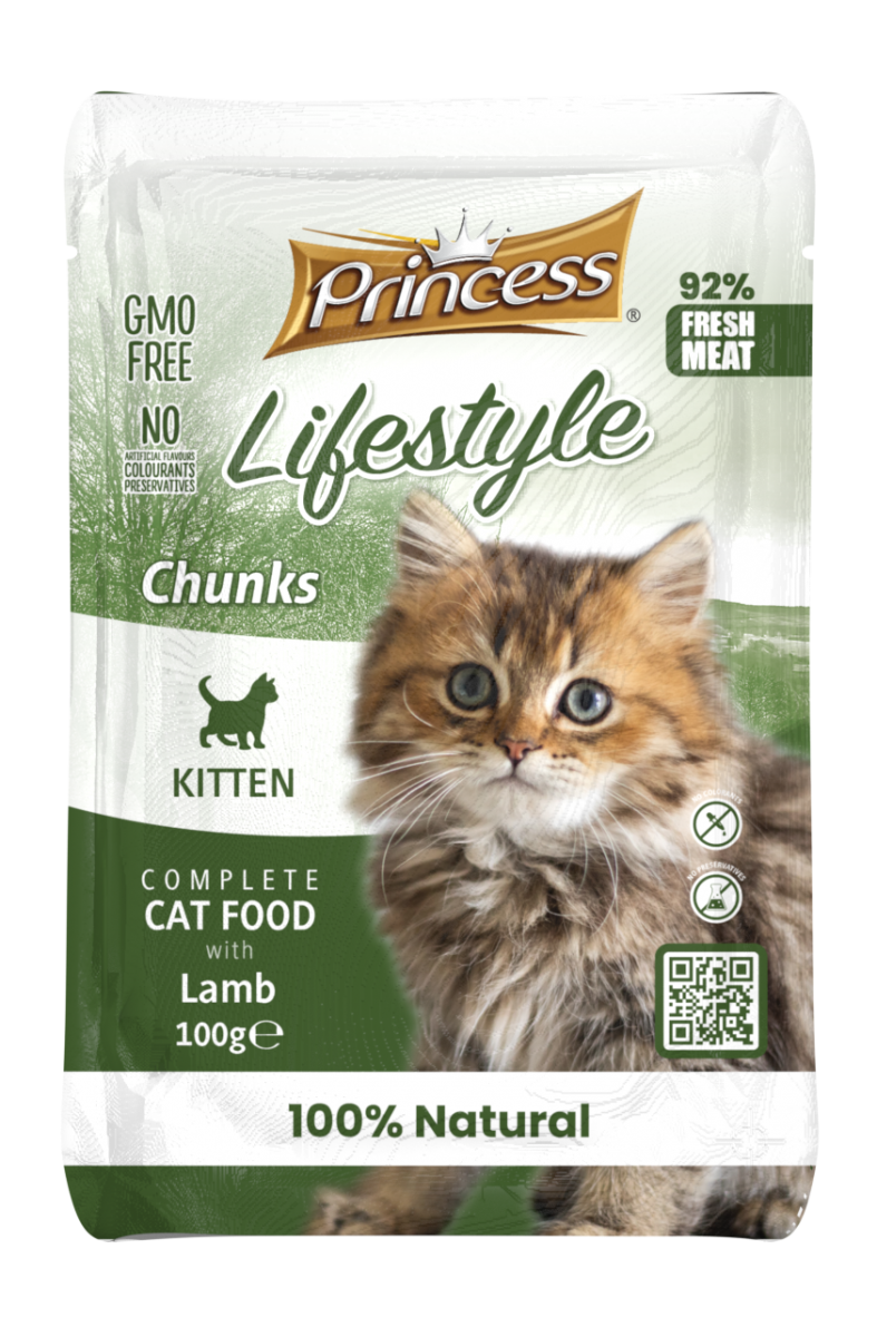 Princess Lifestyle Chunks Lamb – мокра храна с агнешко за котки 100 гр