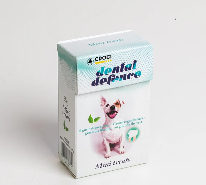 Croci Dental Defence Green Tea – вегетариански дентални лакомства за кучета, 252 г
