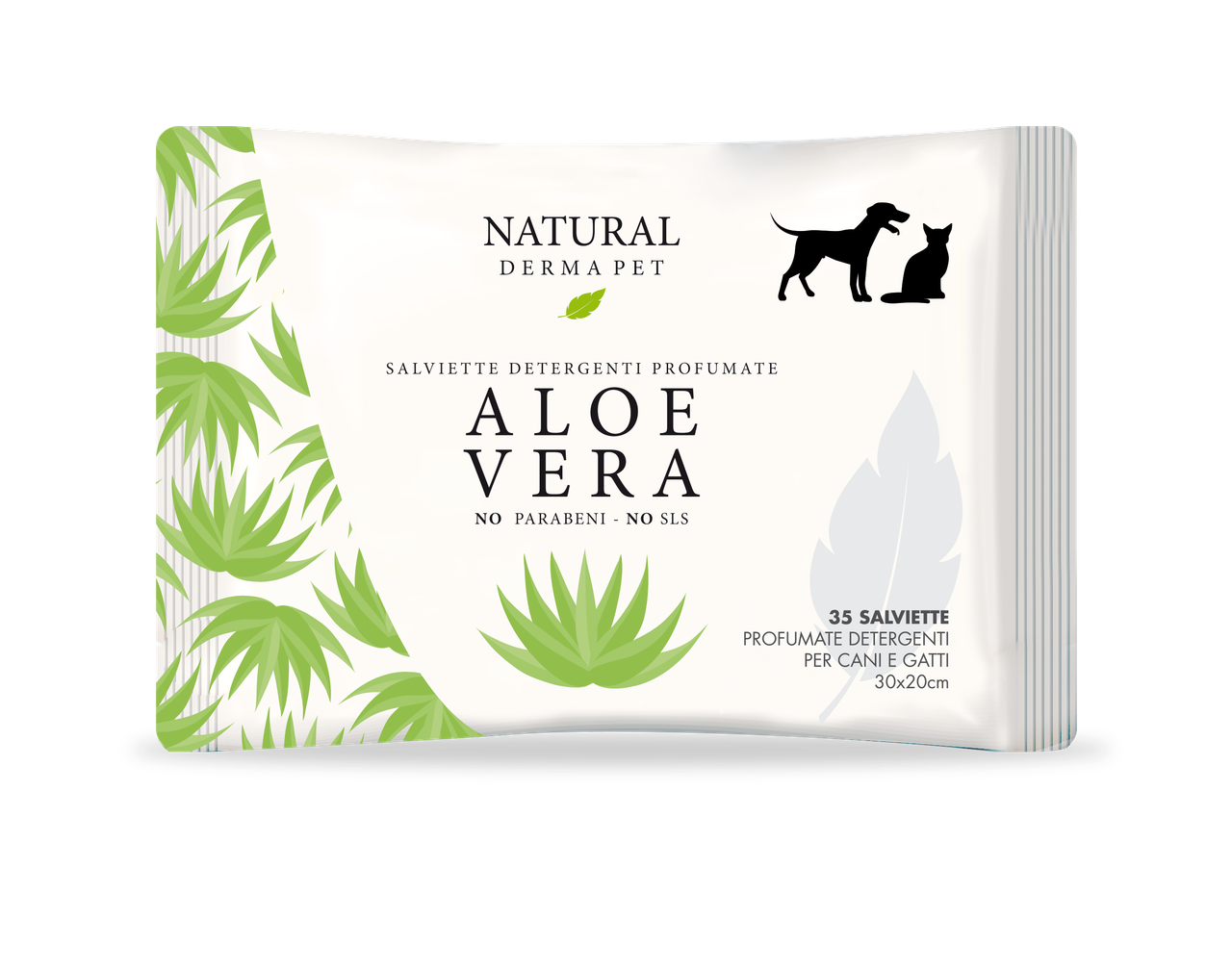 Мокри кърпички с алое вера за кучета и котки NATURAL DERMA PET