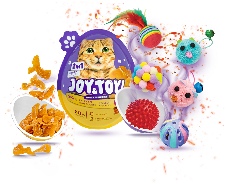 Подаръчно яйце за коте с играчка и лакомство JOY TOY