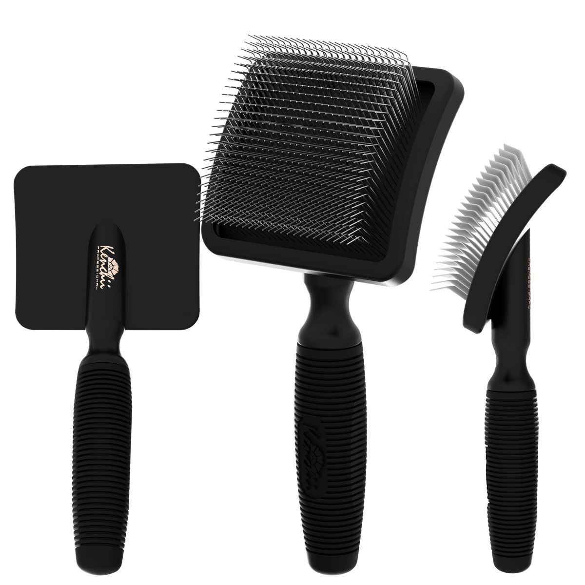 Long Pin Slicker Brush Black четка за козина KENCHII