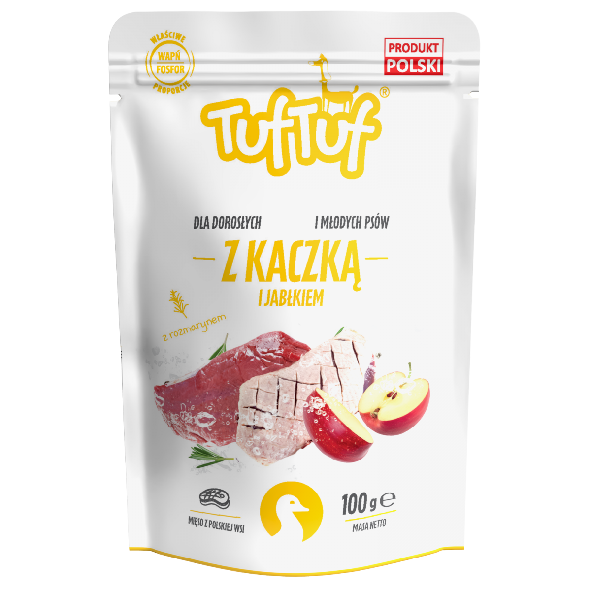 Пауч за кучета с патешко и ябълка TUFTUF