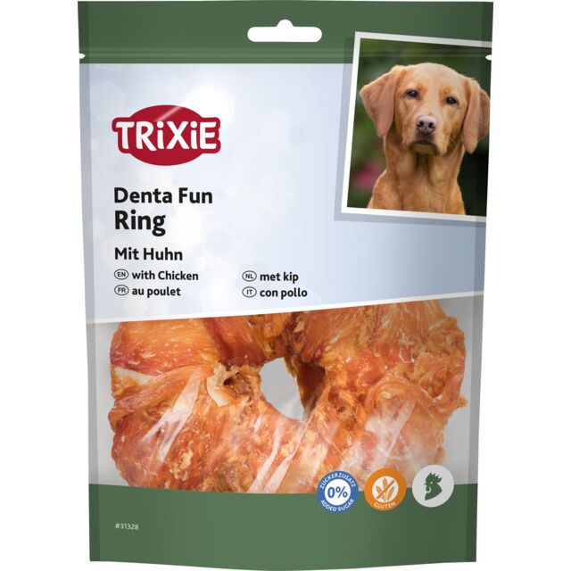 Denta Fun дъвчащ ринг с пиле ø10 см 110 гр TRIXIE