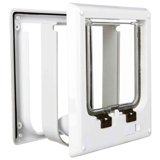 Trixie 4-Way Flap Door – Електромагнитна вратичка за домашни любимци с 4 режима на заключване и отваряне, 21.1 × 24.4 см