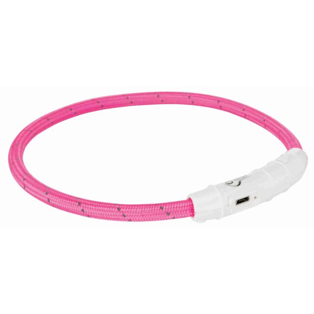 Trixie Flash Light Ring – светещ нашийник куче Розов