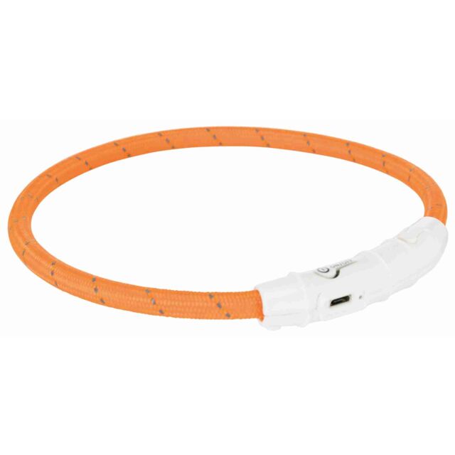 Trixie Flash Light Ring – светещ нашийник куче Оранжев