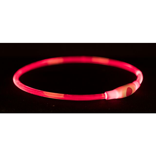Trixie Flash Light Ring USB – светещ нашийник за куче червен