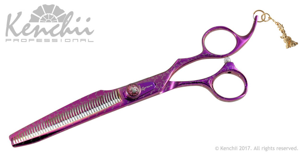 Kenchii Pink Poodle Thinner 44T – филажна ножица за груминг, 15.2 см
