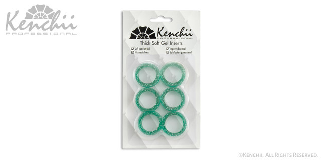 Kenchii Finger Inserts (thick), Green – дебели вложки за ножици, зелени