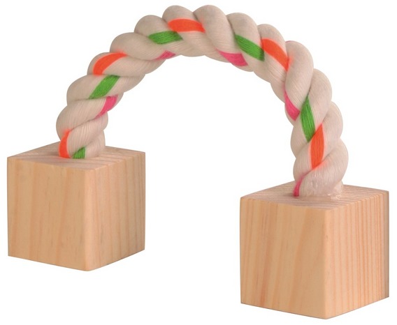 Въже с кубчета за гризачи 20cm.