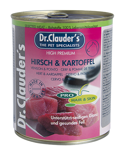 Dr.Clauder's Selected Meat Hirsch & Kartoffel – консервирана храна за кучета с еленско месо и картофи, 400 гр / 800 гр